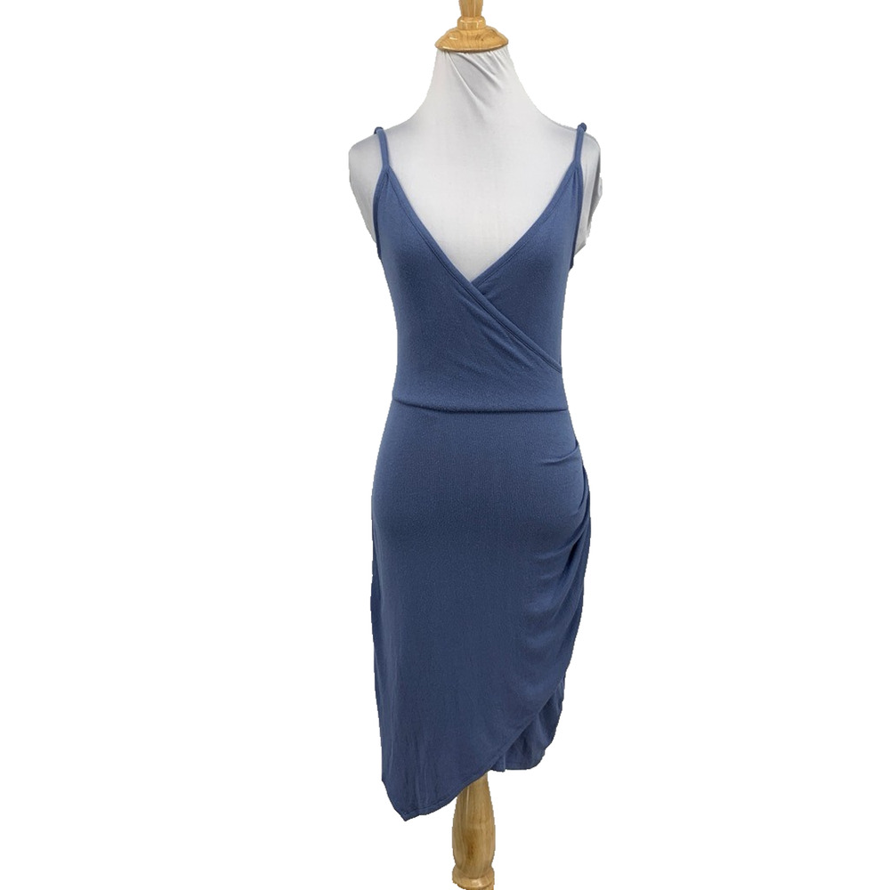 41 Hawthorn Dress Womens XS Extra Small Fraidy Surplice Ruched Asymmetrical Hem
